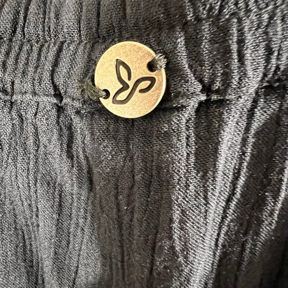 Prana Pants Women’s Black Tencel Gauze Cropped Drawstring Pull On Size Large - Picture 7 of 10